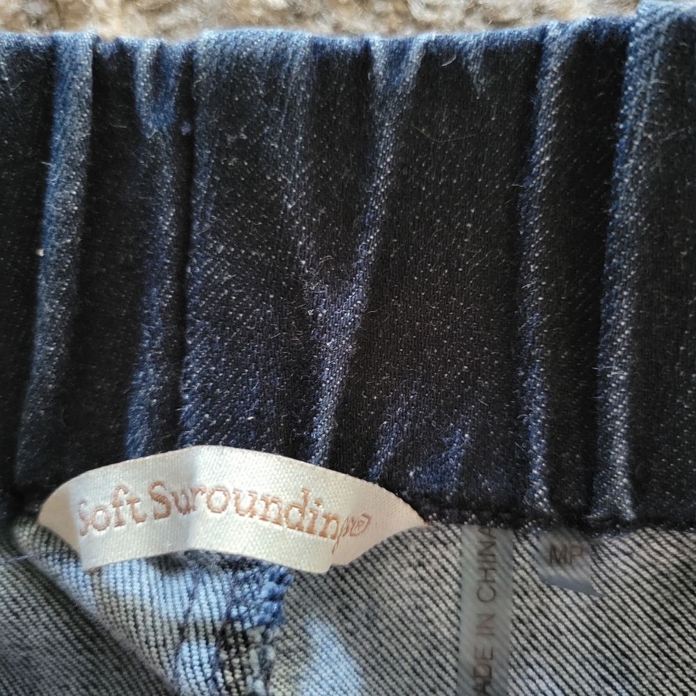 SOFT SURROUNDINGS METRO CROP DENIM LEGGINGS PULL ON PANTS MEDIUM PETITE - Picture 5 of 10
